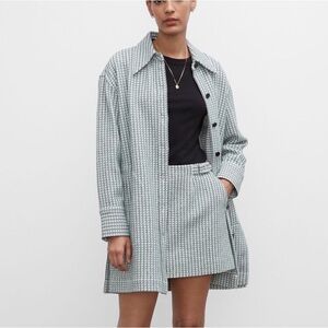 Pristine Club Monaco Green Tweed Mini Skirt (Separate or as Part of Set)